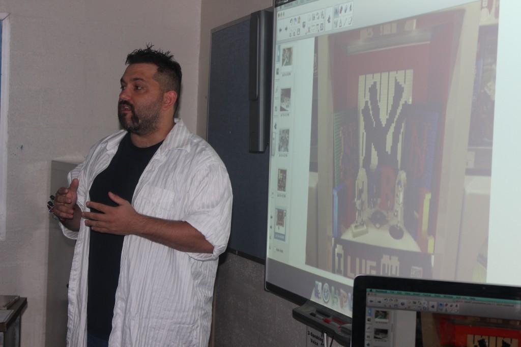 Cody Speaking to Young Builders at Jerusalem Ave School