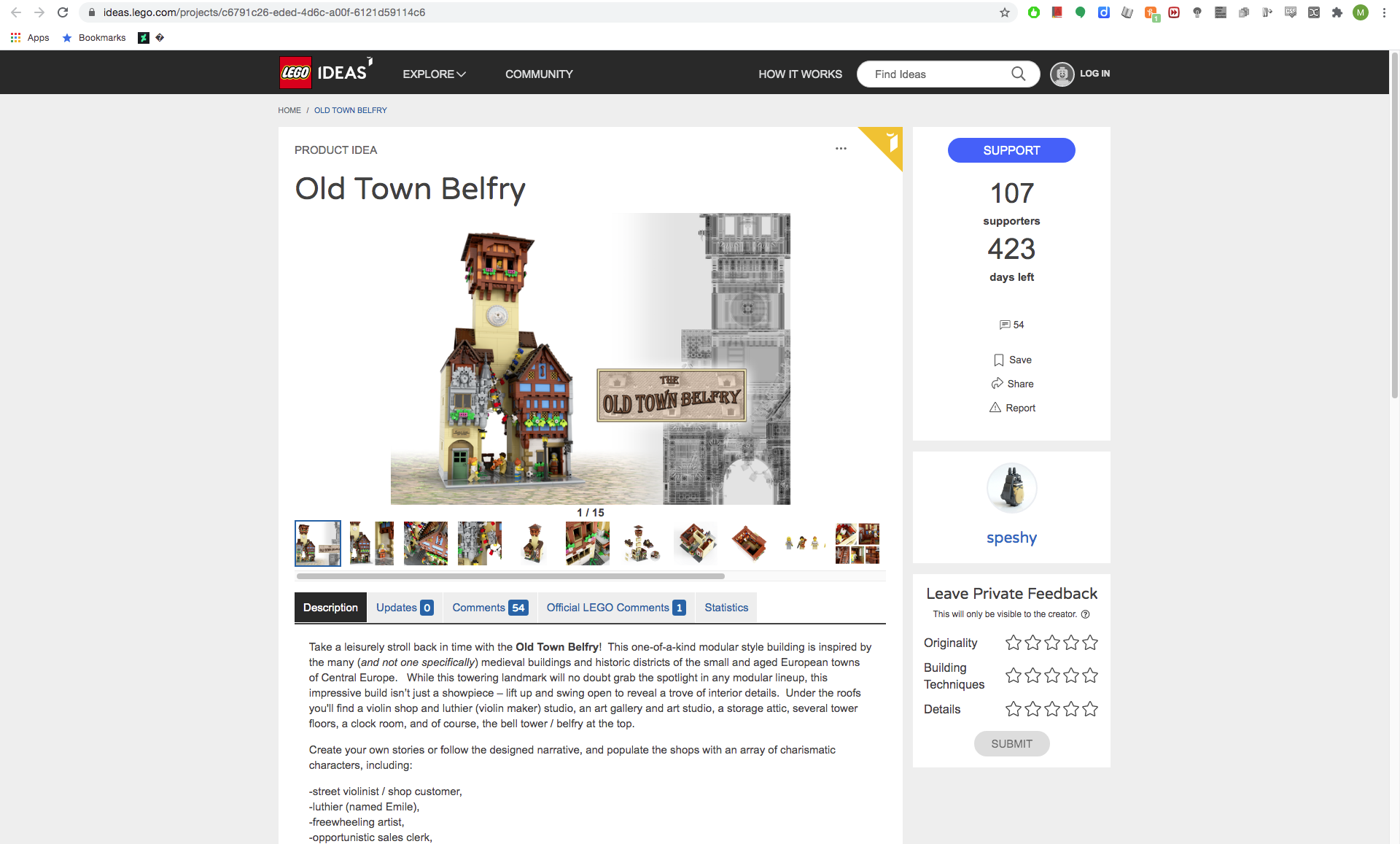 LEGO Ideas project: Old town belfry